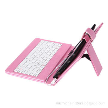 Multifunction high quality portable waterproof leather case with keyboard for tablet PC